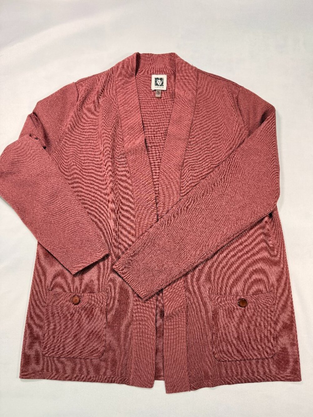 Anne Klein Dusty Rose Open Front Cardigan PM